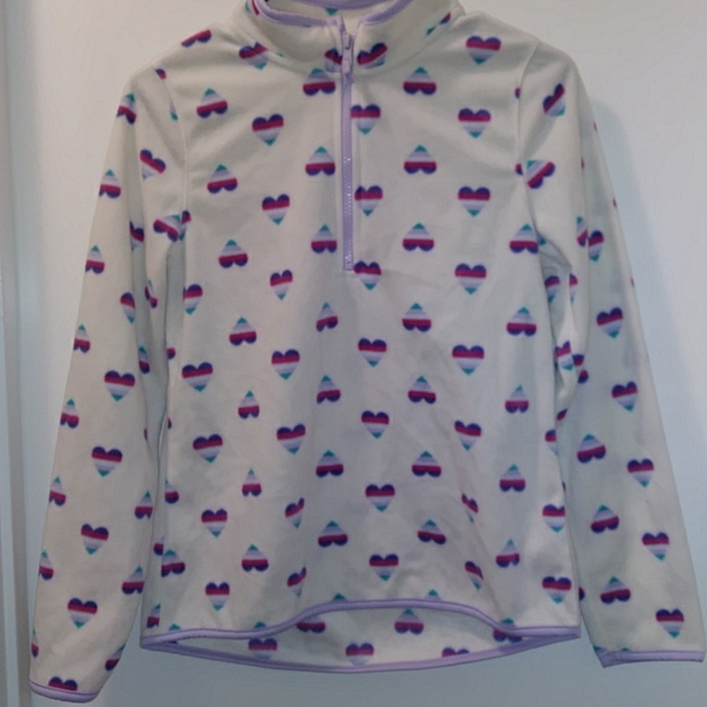 Brand: Athletic works   Size:XL    Color: White with Purple and Pink Hearts